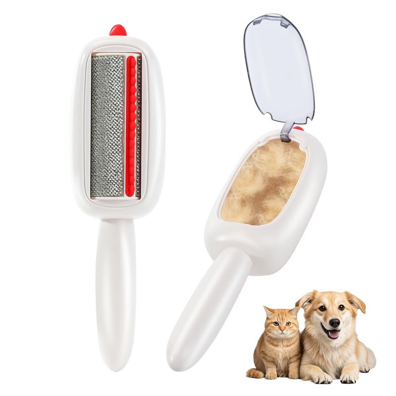 inaBuletwo Reusable Pet Hair Remover Lint Roller Brush, Washable Pet Cat Dog Hair Removal Roller Tool for Clothes (White) - Image 1